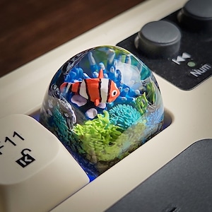 Cute Cartoon keycap, Ocean Keycap, Fish Keycap, Keycap for Mechanical Keyboard, Gift for Him, Keyboard Accessory, Cartoon keycap.