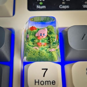 Anime Artisan keycap, k.I.R.by keycap, cute keycap, kawaii keycap, Custom Keycap SA profile, Handmade Resin Keycap, birthday gift.