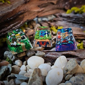Gaming resin keycap, keycap 1u, ideas gift for gamers, artisan resin keycap 1u, gift for your lover, decor keyboard, handmade keycap.