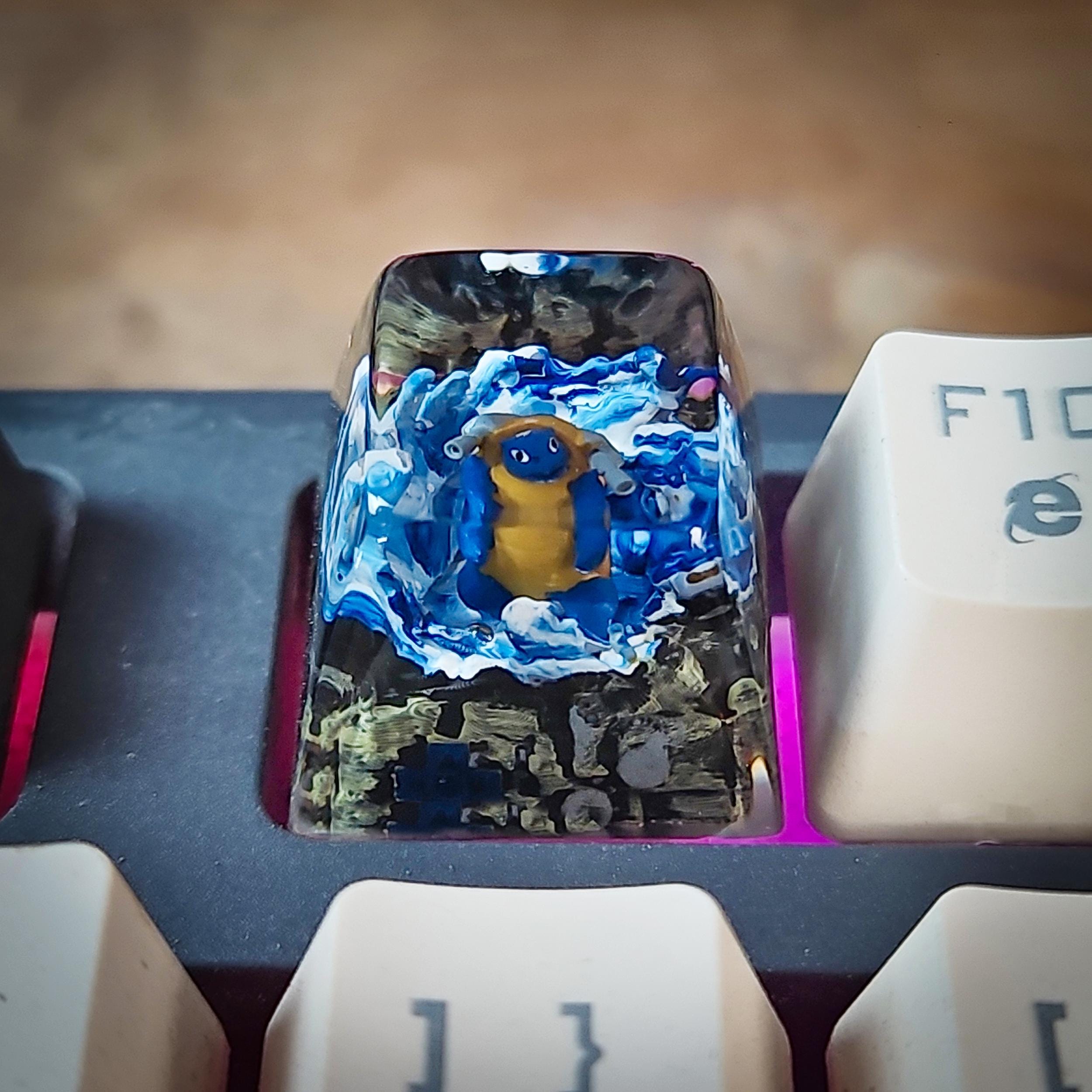 Turtle Keycap Blastoise Turtle Artisan Resin Keycap, Anime Character Keycaps ...