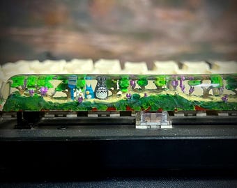 Cute anime resin spacebar, anime spacebar, fat and cute anime character spacebar, handmade resin spacebar, To.t0.r0 spacebar.