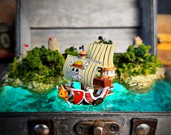 Products of special manual resin box, pirate shaped box light in the anime, gift for anime's fan, custom lamp box, handmade light box.