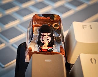 n0.f.a.c.e keycap, kawaii keycap, anime keycap, kawaii anime keycaps, handmade keycap, halloween gift, Unique Anime Face Resin keycap