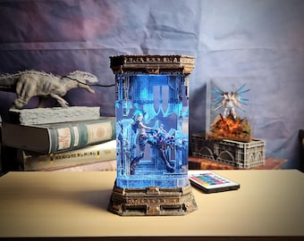 Jinx Arcane Resin Lamp | League of Legends Inspired Epoxy Light | Handmade Gamer Room Decor Gift