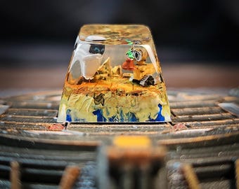 Wall-e cartoon resin keycap, artisan keycap, resin keycap 1u, handmade keycap, cartoon keycap, gift for lover, gaming keycap, birthday gift.