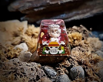 Tecla de anime con personajes geniales, tecla 1u, tecla de anime, tecla de resina L.u.ff.y Gear 5, tecla de resina hecha a mano, regalo para fanáticos del anime, regalo de cumpleaños