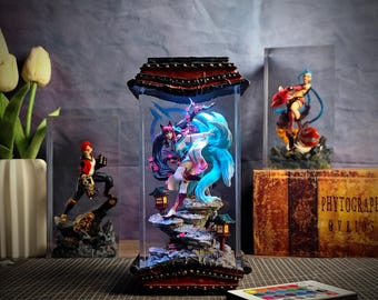 Ahri Spirit Blossom Resin Lamp | League of Legends Inspired Epoxy Light | Handmade Gamer Room Decor Gift