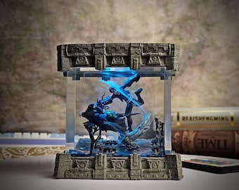 Vi Fighting Scene Resin Lamp | League of Legends Inspired Epoxy Light | Handmade Gamer Room Decor