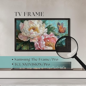TV-ram i svart ek för Samsung The Frame och TCL TV-apparater, tunn träram, specialtillverkad