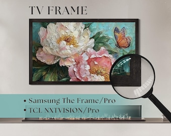Black Oak TV Frame for Samsung The Frame & TCL TVs, Thin Wood Bezel, Custom made