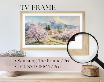 Oak TV Frame for Samsung The Frame & TCL NXTVISION TVs, Handmade Wooden bezel