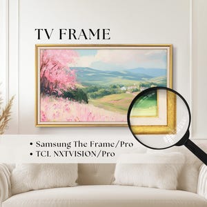 SamsungのフレームとTCLテレビ用のカスタムゴールドホワイトTVフレーム、モダンな木製ベゼル