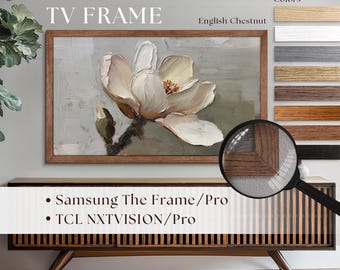 Oak TV Frame for Samsung The Frame & TCL Tvs, Colorful Rustic Wood Bezel