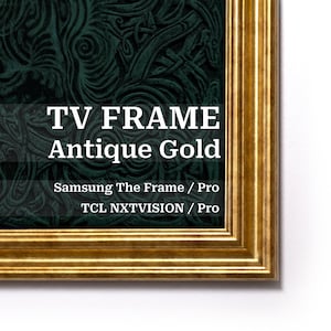 Specialdesignad guldfärgad TV-ram för Samsung The Frame och TCL NXTVISION TV-apparater, massiv träram
