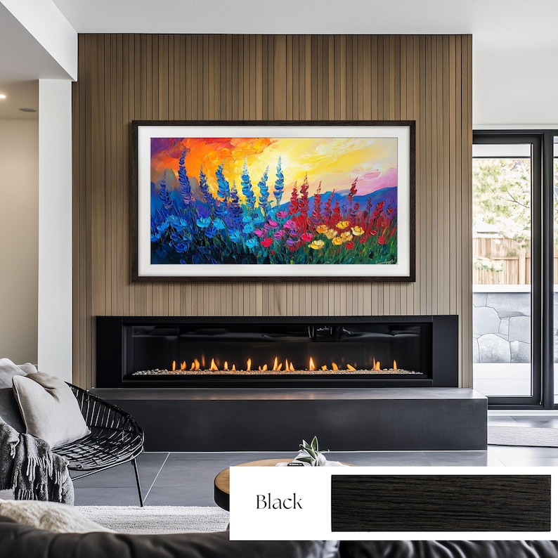 Timber Frame Tv Oak TV Frame for Samsung the Frame & TCL Tvs, Colorful Rustic Wood ...
