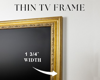 Ornate Gold TV Frame for Samsung The Frame & TCL TVs, Handmade Thin Wooden Bezel
