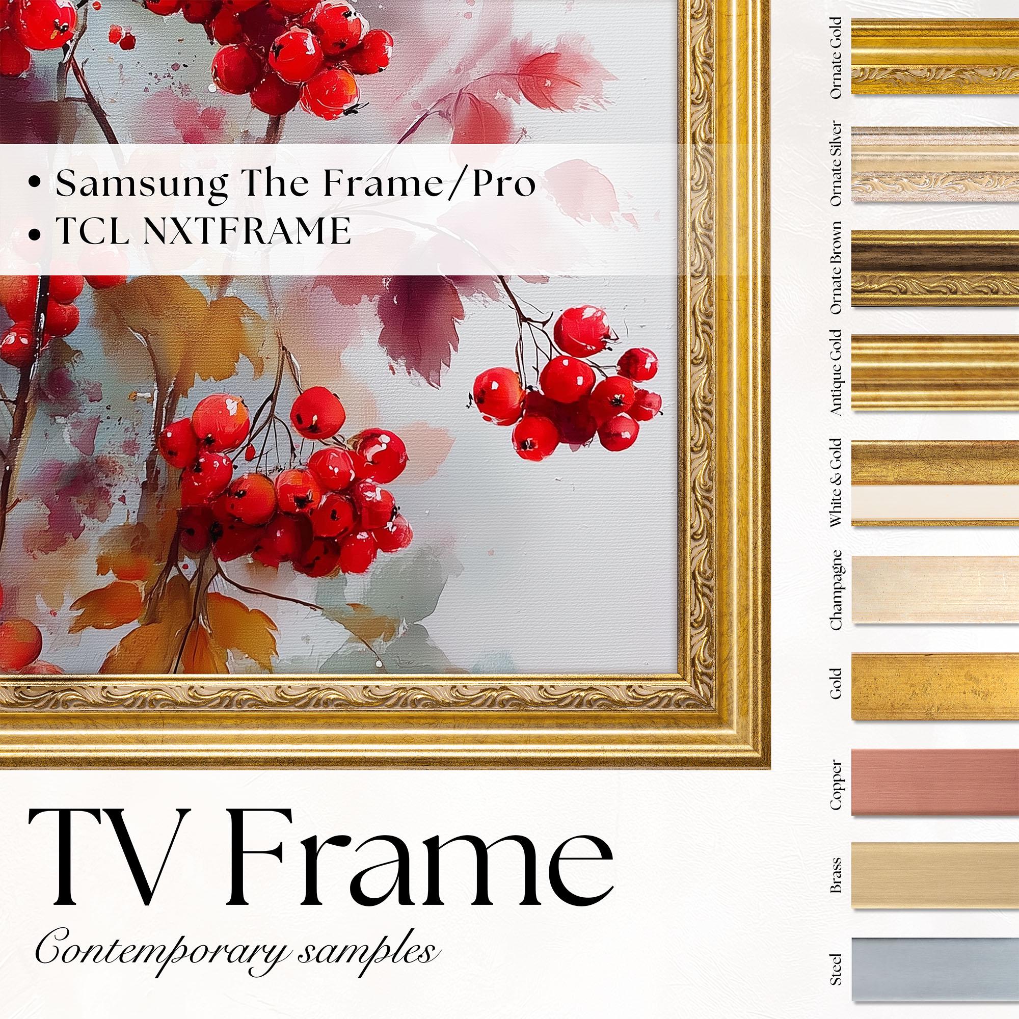 Metallic TV Frame Samples for Samsung The Frame & TCL TV’s, Contemporary style, Handmade Wood frames, Physical 6” Tv Frame Swatches