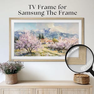 Thin OAK TV frame for Samsung The Frame TVs, Wooden TV Frame, Scandinavian light Tv design, For All The Frame Tv 32" 43" 50" 55" 65" 75" 85"