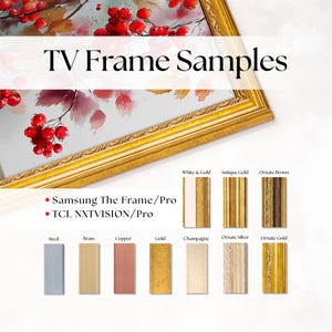 Metallic TV Frame Samples: Handmade Wood Swatches for Samsung The Frame & TCL TVs