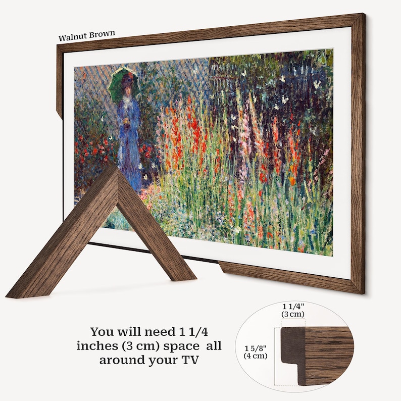Timber Frame Tv Thin Oak TV Frame for Samsung the Frame & TCL, Custom Handmade Real ...