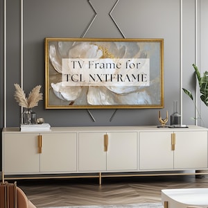 Antique Gold TV Frame for TcL  NXTframe tv, Elegant Gold Wood bezel, Modern Living room Decor, TV Wall, TV frame Sizes 55, 65, 75, 85 inch