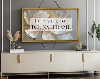 Antique Gold TV Frame for TCL NXTFrame: Elegant Wooden Bezel
