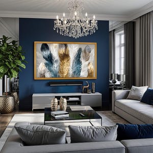 Modern Ornate Gold wall frame for TV, wood frame hight quality materials