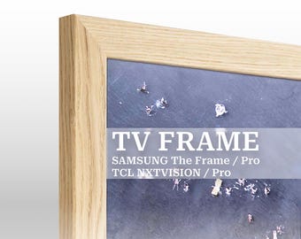 Cadre TV en chêne fait main pour téléviseurs Samsung The Frame et TCL NXTVISION, décoration murale sur mesure