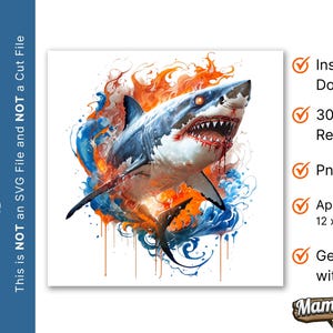 Watercolor Shark Sublimation, Shark Clipart, Graphics Shark, Shark clipart Illustration PNG, Transparent PNG, Instant Digital Download
