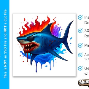 Watercolor Shark Sublimation, Shark Clipart, Graphics Shark, Shark clipart Illustration PNG, Transparent PNG, Instant Digital Download
