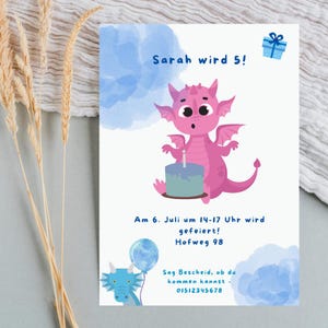 Dragon Birthday Invitation Template Editable, Digital Download, Printable/Digital Invitation, Kids Birthday, Birthday Invitation