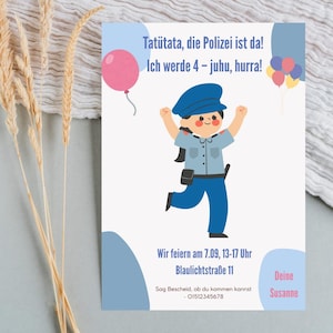 Police Birthday Invitation Template, Digital Download, Printable/Digital Invitation, Children&#39;s Birthday, Birthday Invitation