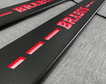 Metallic Red Brabus Style Door Led Sill Plates for Smart Fortwo III 453 - Interior Car Accessories