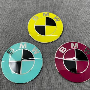 Custom Colored Emblem Badge Set for BMW -k - Personalized BMW Badge Kit - Customized Hood and Trunk Emblems - Colorful BMW Emblems