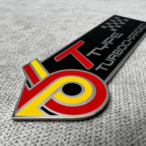 Metal Emblem Buick style Type Turbocharged - Custom Badge - Buick Badge - Personalized Emblem