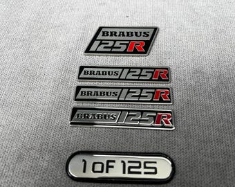 Set  Stainless Steel Badge Smart Brabus 125R - Personalized Car Emblem - Custom Badge