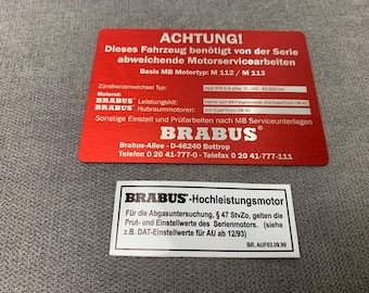 Set Emblem Brabus Engine - Mercedes Benz Brabus Engine Badge - Custom Decals