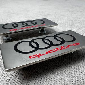 Metal Emblem Badge Logo AUDI Quattro  Custom Interior for Car Floor Mats - Audi Quattro - Custom Badge - Personalized Emblem