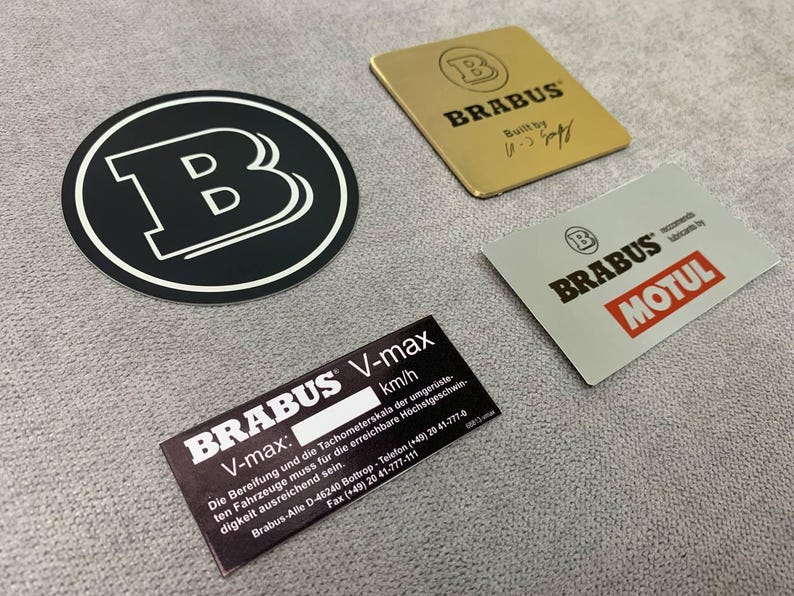 Set of Engine Emblem Brabus Style for Mercedes Benz - Personalized ...