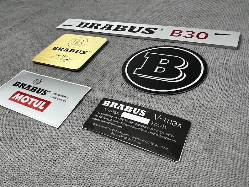 Set of Engine Badge Logo Style Brabus B30 for Mercedes Benz - Set 5 Pcs ...