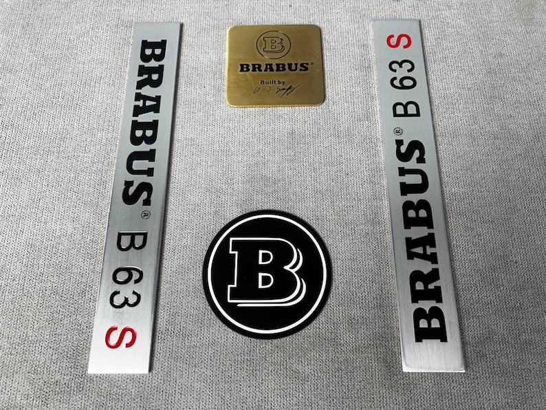 Set of Engine Badge Logo Style Brabus B 63 S for Mercedes Benz - Set 4 ...