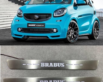 Metallic White Brabus style For SMART FORTWO III 453 Door Led Sill Plates