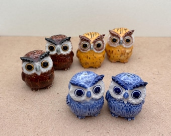 Ceramic Owl Salt & Pepper Shakers: Whimsical Woodland Kitchen Decor