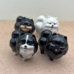 Adorable Ceramic Pomeranian Figurine - Perfect Gift for Dog Lovers, Pom Lovers & Pet Collectors - Handcrafted Dog Statue for Home Decor