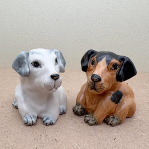 Hand-Painted Ceramic Dog Salt & Pepper Shakers – Adorable Puppy Kitchen Decor – Collectible Rustic Farmhouse Gift for Dog Lovers