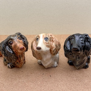 Hand-Painted Ceramic Dachshund Figurine: Dog Lover Gift, Collectible Decor
