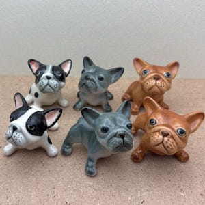 Adorable French Bulldog Ceramic Figurines – Handmade Collectible Puppy Decor for Home, Pet Lovers, and Dog Enthusiasts