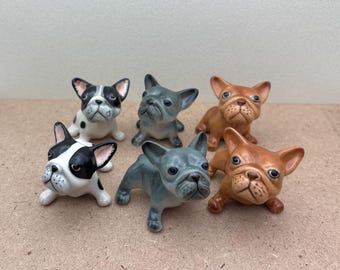 イタリア製　フレンチブルドック（陶器） フレンチブルドッグのフィギュア、高品質の陶器素焼き、すぐに絵付け