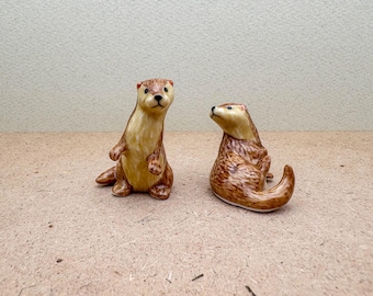 Keramik Otter Figuren - Niedliches Tier Wohnkultur, Geschenk für Naturliebhaber