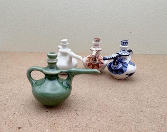 Jarra de cerámica artesanal en miniatura: Cerámica de arte popular, decoración coleccionable